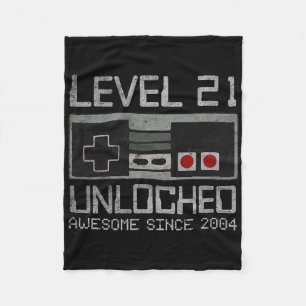 Level 21 freigeschaltet 21. Geburtstag 21 Jahre al Fleecedecke