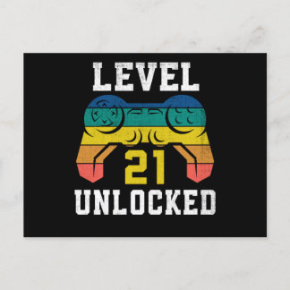Level 21 freigeschaltet, 21. Geburtstag eines Spie Postkarte