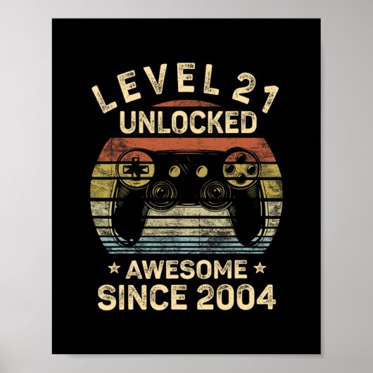 Level 21 freigeschaltet 21. Geburtstag Geschenke f Poster (Vorne)