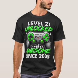 Level 21 Freigeschaltet 21 Jahre alte Jungen 21. G T-Shirt
