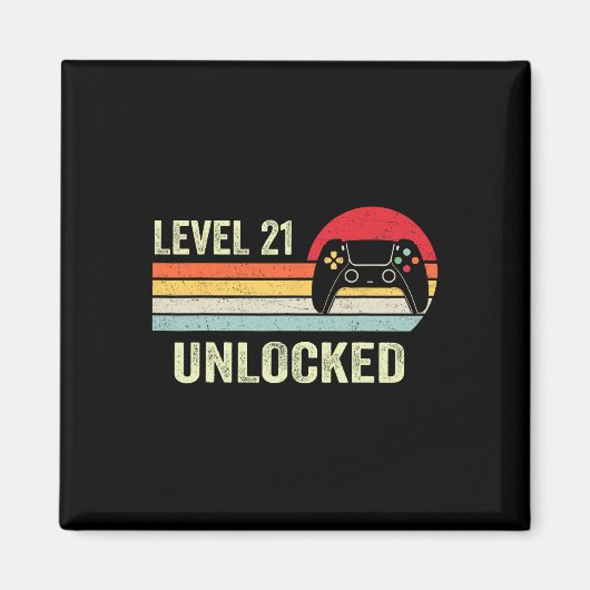 Level 21 freigeschaltet 21. Videospieler-Geburtsta Magnet (Vorne)