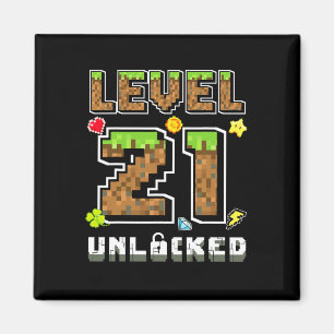 Level 21 freigeschaltet Geburtstag 21 Jahre Bday G Magnet