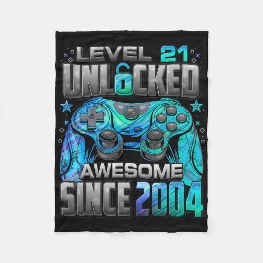 Level 21 freigeschaltet Großartig Seit 2004 21. Ge Fleecedecke (Vorderseite)