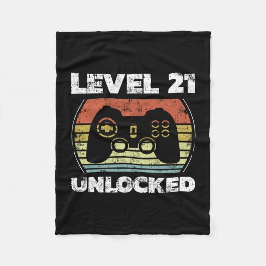 Level 21 freigeschaltet Lustiges Videospieler 21. Fleecedecke (Vorderseite)