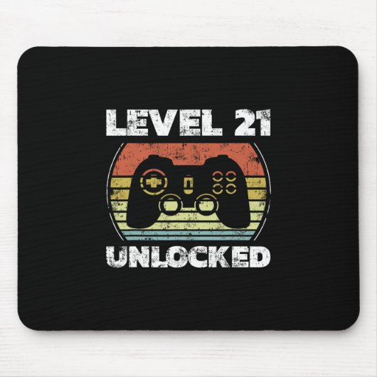 Level 21 freigeschaltet Lustiges Videospieler 21. Mousepad (Vorne)