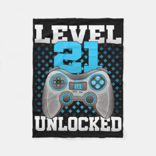 Level 21 freigeschaltet Videospiel 21. Geburtstag Fleecedecke