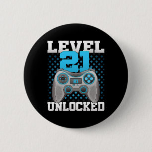 Level 21 freigeschaltet Videospiel 21. Geburtstags Button
