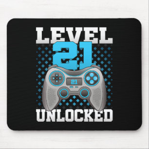 Level 21 freigeschaltet Videospiel 21. Geburtstags Mousepad