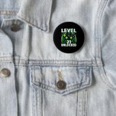 Level 21 freigeschaltetes Shirt lustiger Videospie Button (Beispiel)