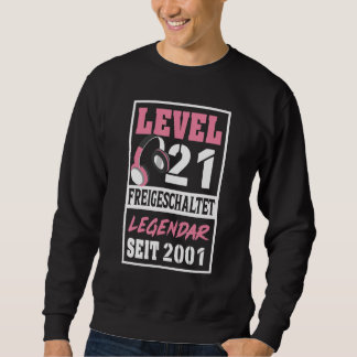 Level 21 Jahre Gamer Girl seit 2001 Geburtstagsfei Sweatshirt