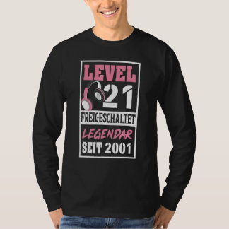 Level 21 Jahre Gamer Girl seit 2001 Geburtstagsfei T-Shirt