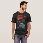 Level 21 Unlock Video Gamer Liebt den 21. Geburtst T-Shirt (Vorne ganz)