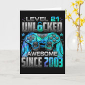 Level 21 Unlocked Awesome Since 2003 21st Birthday Karte (Gelbe Blume)