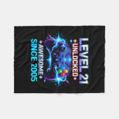 Level 21 Unlocked Awesome Since 2005 21st Birthday Fleecedecke (Vorderseite (Horizontal))