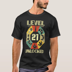 Level 21 Unlocks Videospiel 21 Geburtstag T-Shirt