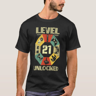 Level 21 Unlocks Videospiel 21 Geburtstag T-Shirt