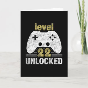 Level 22 freigeschaltet 22. Geburtstag 22 Jahre al Karte