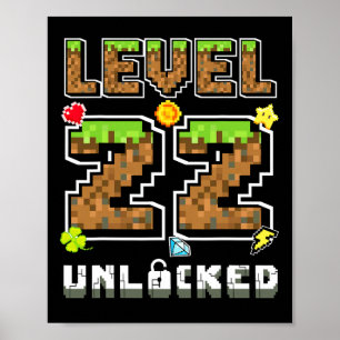 Level 22 freigeschaltet Geburtstag 22 Jahre Bday G Poster