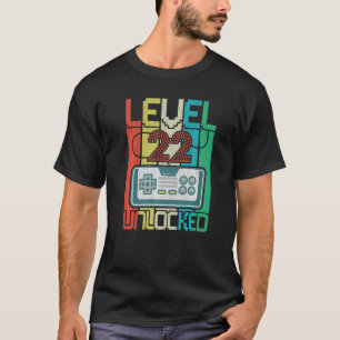 Level 22 Unlocks Videospiel 22 Geburtstag T-Shirt