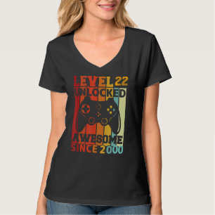 Level 22 Unlocks Videospiel 22 Geburtstag T-Shirt