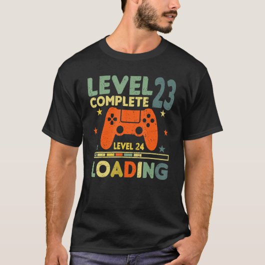 Level 23 Complete Level 24 Loading 23rd Birthday V T-Shirt (Vorderseite)