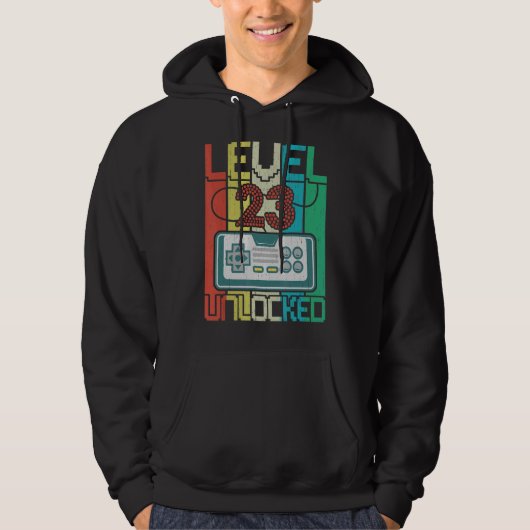 Level 23 Unlocks Videospiel 23 Geburtstag Hoodie (Vorderseite)
