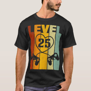 Level 25 Bestes Geschenk für Gamer Couple 25. Hoch T-Shirt
