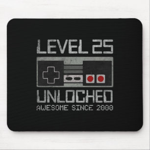 Level 25 freigeschaltet 25. Geburtstag 25 Jahre al Mousepad