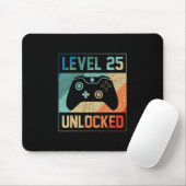 Level 25 freigeschaltete Videospieler 25. Geburtst Mousepad (Mit Mouse)