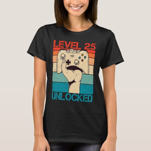 Level 25 - Unified Birthday Video Gamer Controller T-Shirt (Vorderseite)