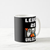 Level 25 Unlocked Video Game 25th Birthday Gift  Kaffeetasse (VorderseiteRechts)