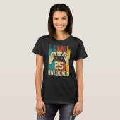 Level 25 Unlocks Videospiel 25 Geburtstag T-Shirt (Vorne ganz)