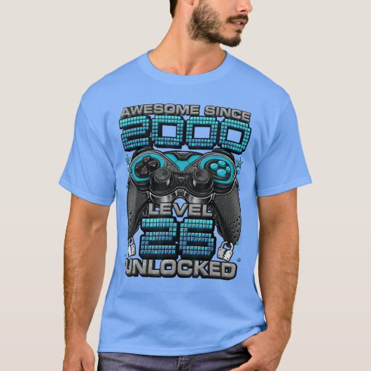 Level 26 Unlocked Awesome Since 2000 26th Birthday T-Shirt (Vorderseite)
