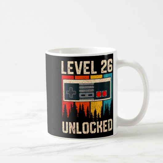 Level 26 Unlocked Video Game Controller Birthday M Kaffeetasse (Rechts)