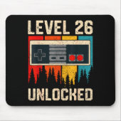 Level 26 Unlocked Video Game Controller Birthday M Mousepad (Vorne)