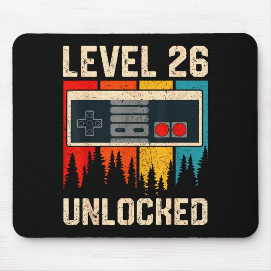 Level 26 Unlocked Video Game Controller Birthday M Mousepad (Vorne)