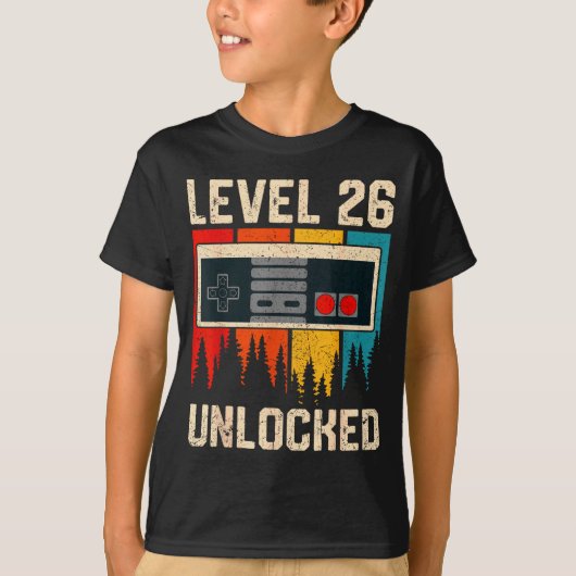 Level 26 Unlocked Video Game Controller Birthday M T-Shirt (Vorderseite)