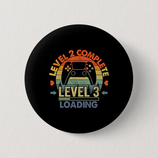 Level 2 abgeschlossen 2 Jubiläumsgeschenk 2. Hochz Button (Vorderseite)