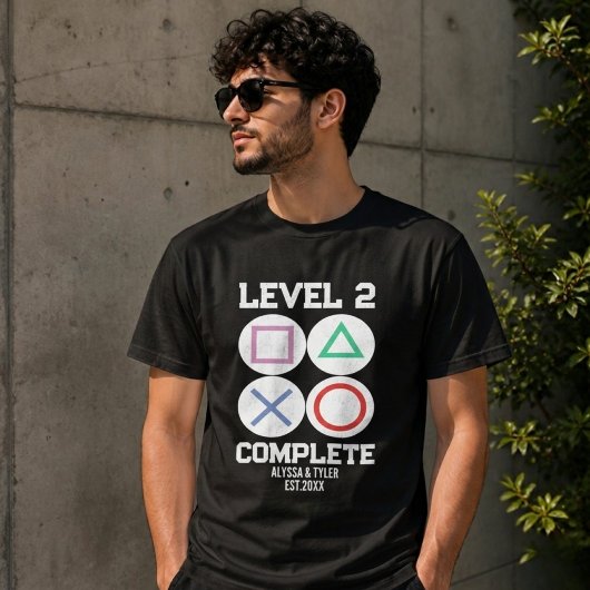 Level 2 Complete Gamer-Paar-Matching T-Shirt