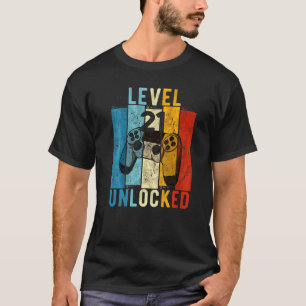 Level 2 Unlock Video Gamer 21 Jahre alt 21. Geburt T-Shirt