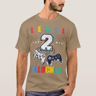 Level 2 Unlocked Funny Video Game 2nd Birthday Mat T-Shirt