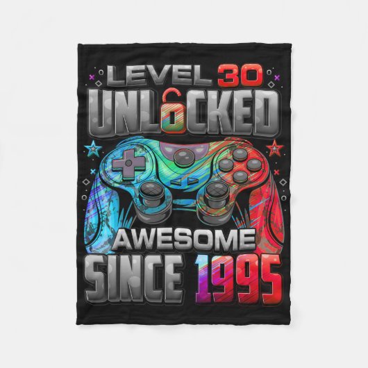 Level 30 freigeschaltet Awesome seit 1995 30. Gebu Fleecedecke (Vorderseite)