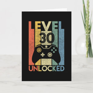 Level 30 freigeschaltet Lustiges Videospieler 30. Karte