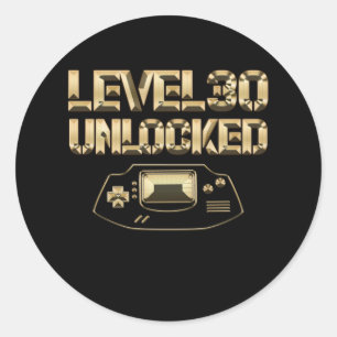 Level 30 freigeschaltete Vintage-Gamepad 30. Gebur Runder Aufkleber