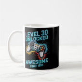 Level 30 freigeschalteter Gamer 30. Geburtstag Kaffeetasse (Links)