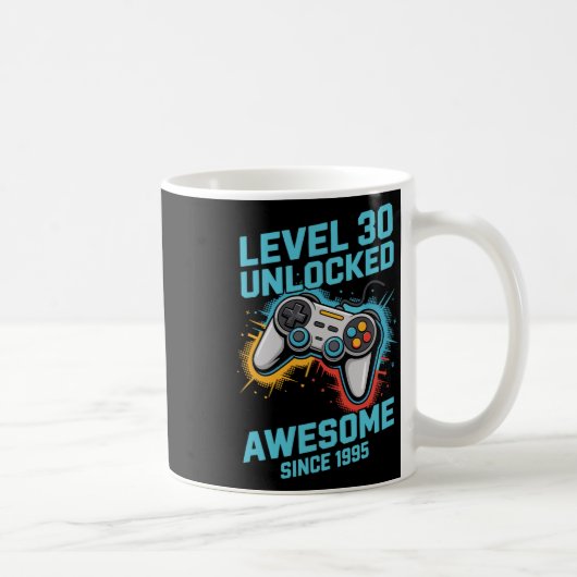 Level 30 freigeschalteter Gamer 30. Geburtstag Kaffeetasse (Rechts)
