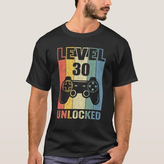 Level 30 Unlock Shirt Funny Video Gamer 30. Bir (Vorderseite)