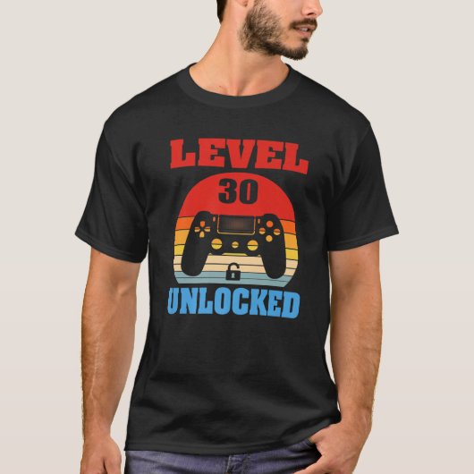 Level 30 Unlock Shirt Funny Video Gamer 30. Bir (Vorderseite)