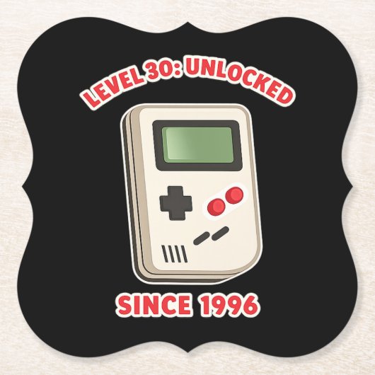 Level 30 Unlocked Since 1996 Untersetzer (Vorderseite)