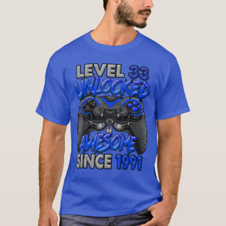Level 33 freigeschaltet Großartig Seit 1991 Gaming T-Shirt